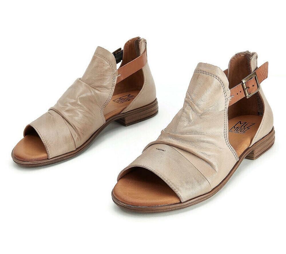 Miz Mooz Dipper Leather Flat Sandals Buckle Womens 36 US 5.5 - 6 NEW